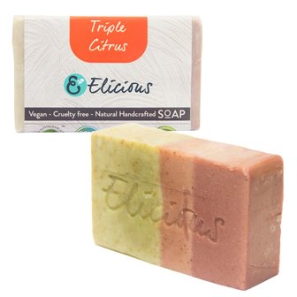 Elicious handgemaakte zeep -  triple citrus - 100 gram