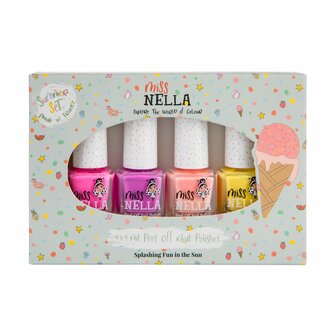 Miss Nella nagellak - doosje met 4 kleuren - vegan