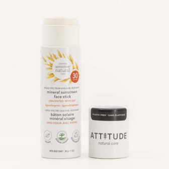 Attitude Zonnebrandstick - Gezicht - SPF 30 - Ongeparfumeerd - Sensitive - 30 gram - vegan