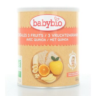 Babybio - Babygranen 3 vruchten - voor anvulling opvolgmelk of papje - 6 mnd