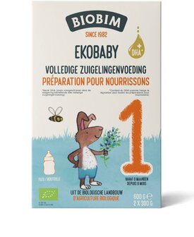 Biobim Ekobaby 1 volledige zuigelingenvoeding 0+ mnd bio - 600 gram tht 1-6-2024