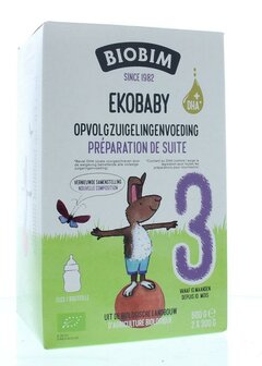 Biobim Ekobaby 3 opvolgzuigelingenvoeding 10+ maanden bio - 600 gram