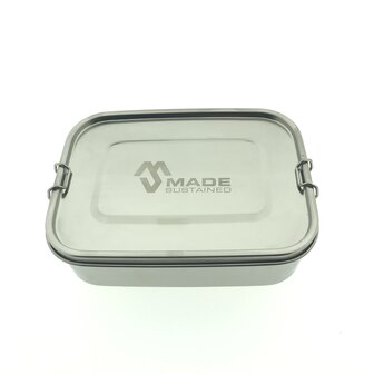 Made Sustained Rechthoekige RVS lunchbox - L duo - lekvrij
